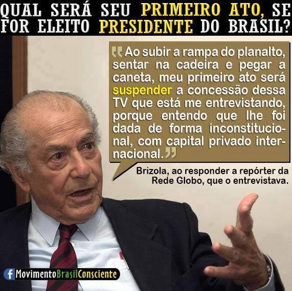 BRIZOLA RESPONDENDO AO VIVO A REPÓRTER DA ''REDE GLOBO